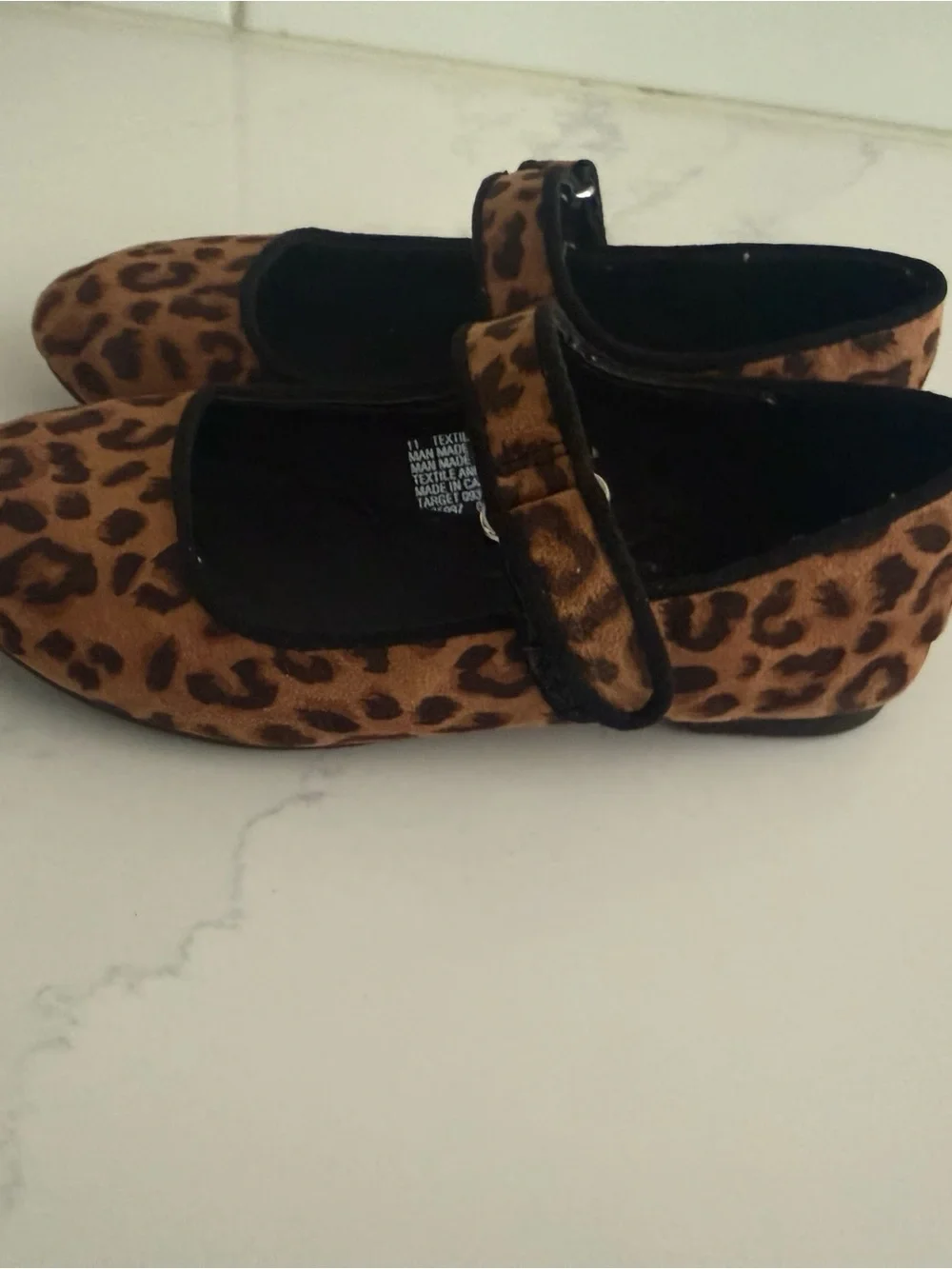 Cat & Jack Black and Leopard Print Girls' Mary Jane Shoes